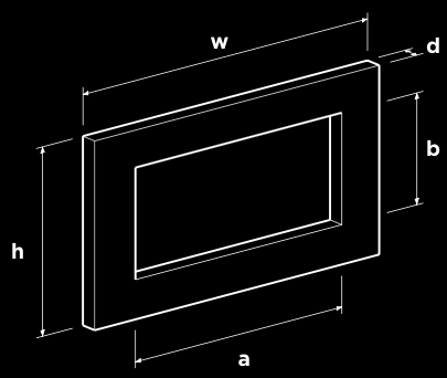 Dimensions key to help users understand the dimensions of their ESCEA fireplace