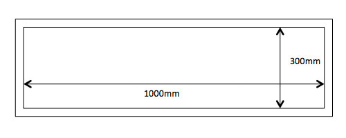 Dimensions for Escea DX1000 Indoor Fireplace that uses Gas