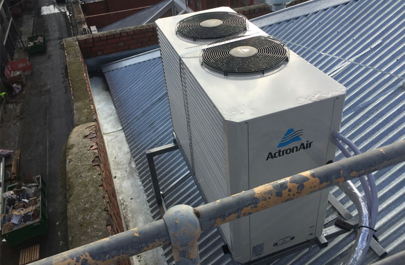 Ducted Actron With Black Spiral Duct in a Collingwood Penthouse